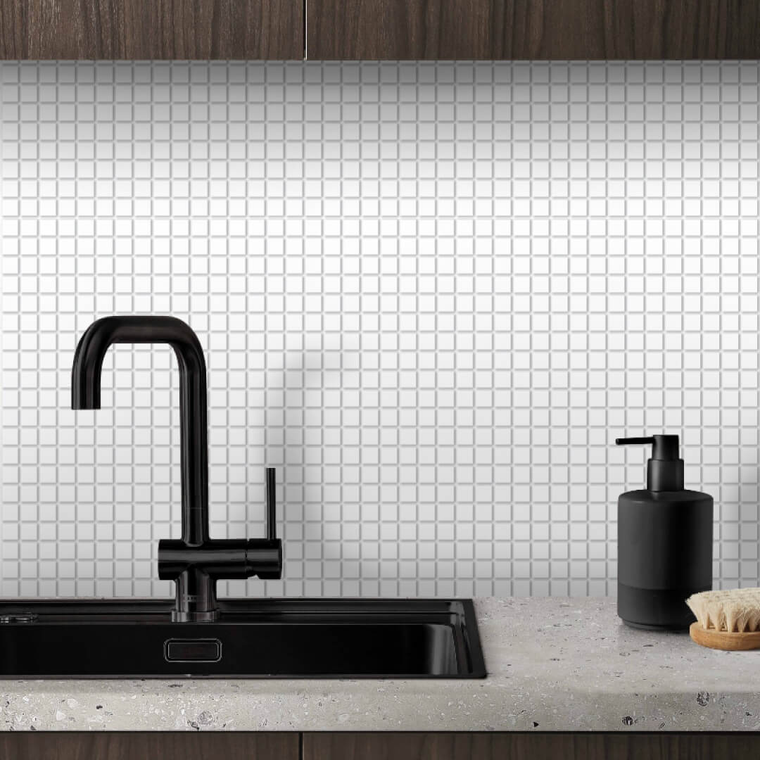 Панель ПВХ 0,3 мозаика Микс белый STELLA Бюджет STSR-683 - Вид №1