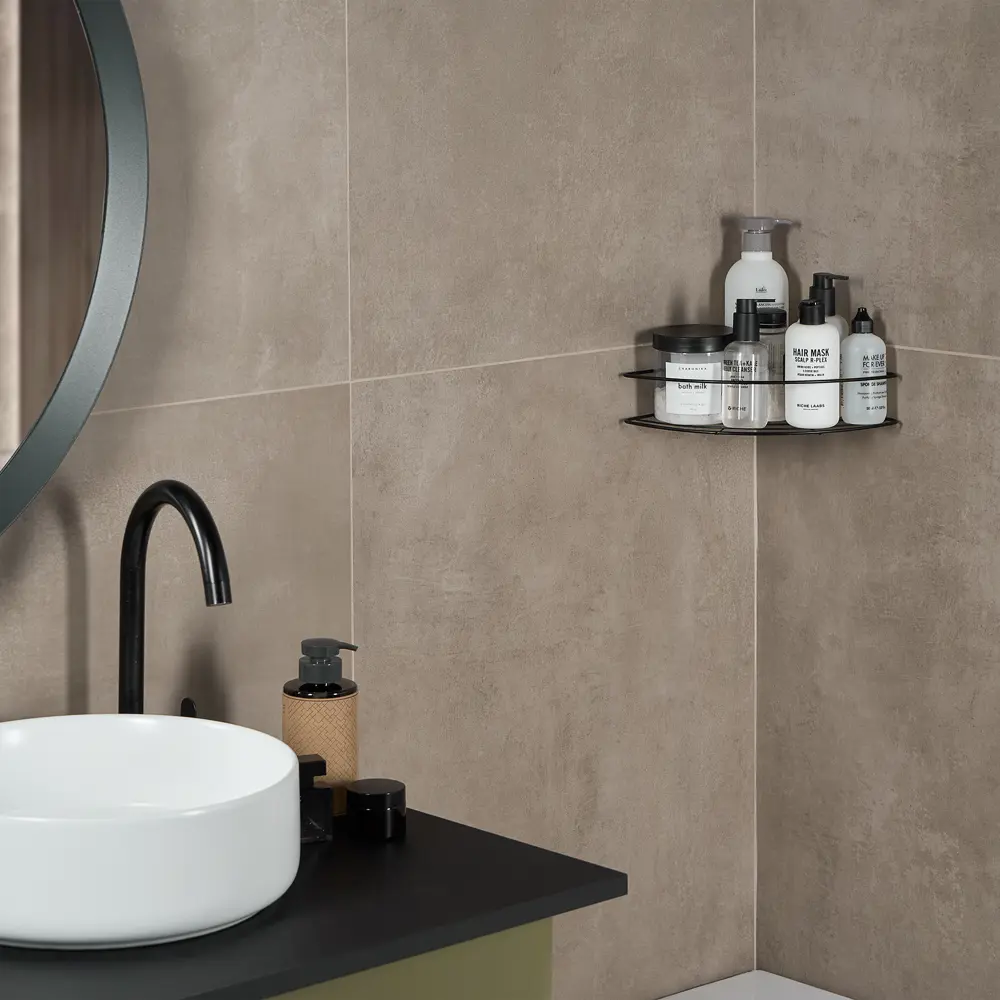 Полка для душа ЧМЗ Практик угловая 1 ярус цвет черный матовый STLM-2115253 - Вид №3