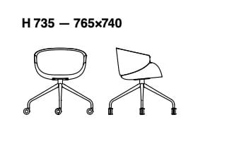 Операционный офисный стул с колесами B-LINE BIX ARCH-00133796 - Вид №2