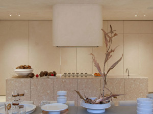 Мраморная кухня с островом