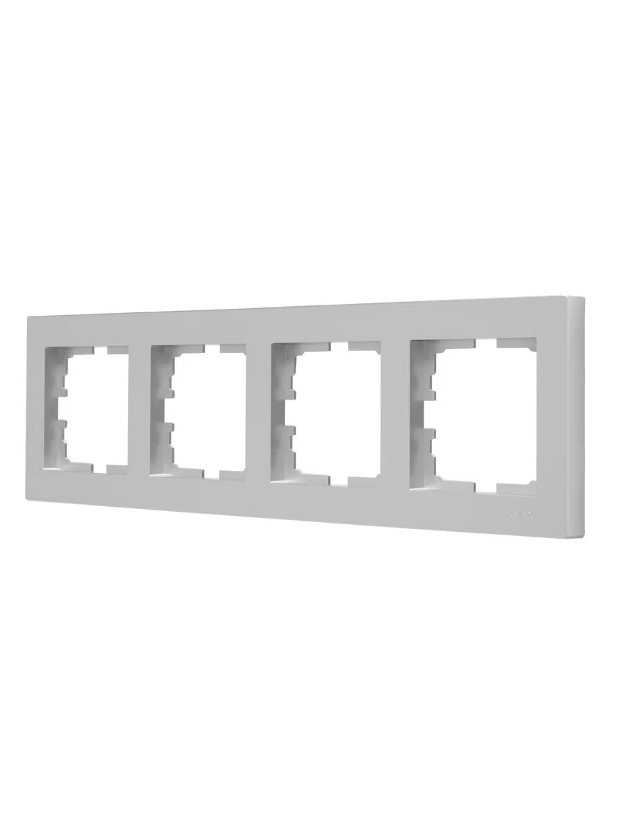 VESNA Рамка 4-ая горизонтальная без вст серебро LEZARD 742-4300-149 - Вид №1