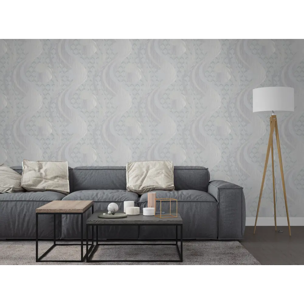 Обои флизелиновые Vog Collection Перья голубые 1.06 м VV71163-46 82058197 STLM-2143713 - Вид №2