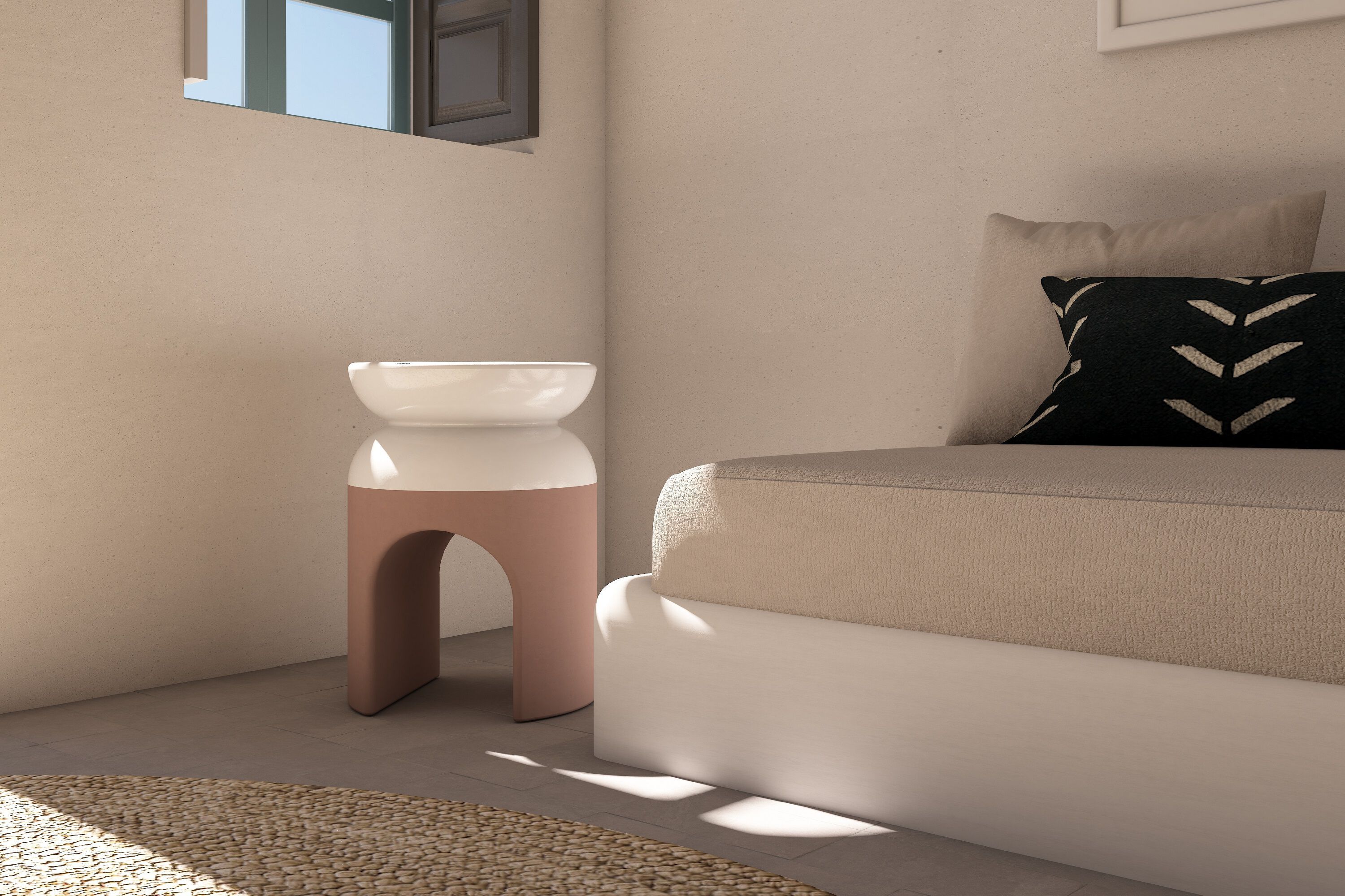 Бетонный круглый низкий журнальный столик URBI et ORBI Medius Terra ARCH-00127005 - Вид №6