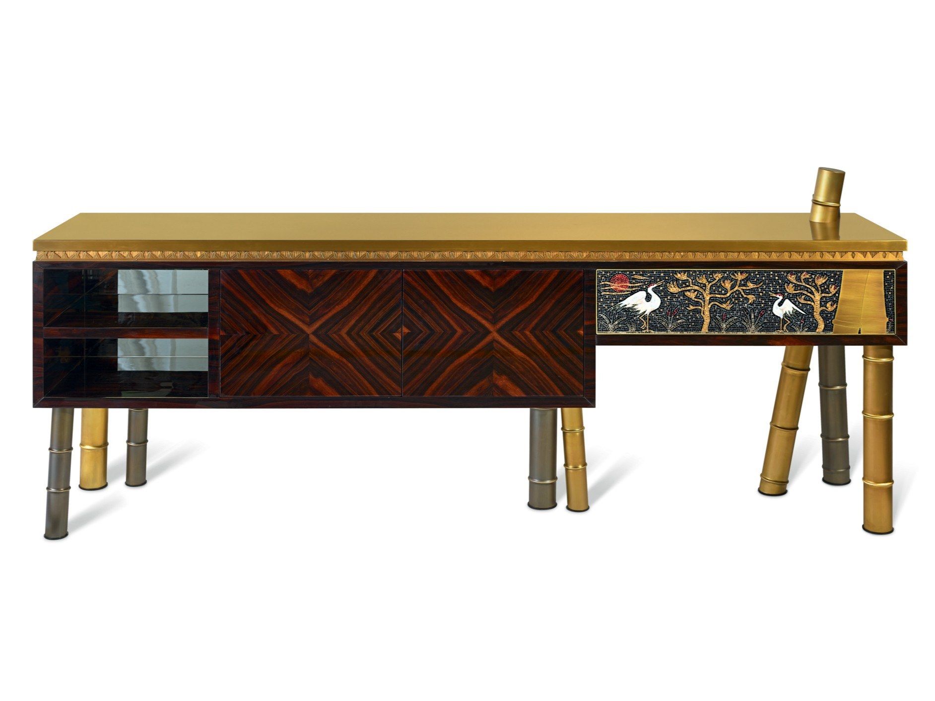 Шкаф из черного дерева со встроенным освещением Sicis Siam ARCH-00052868