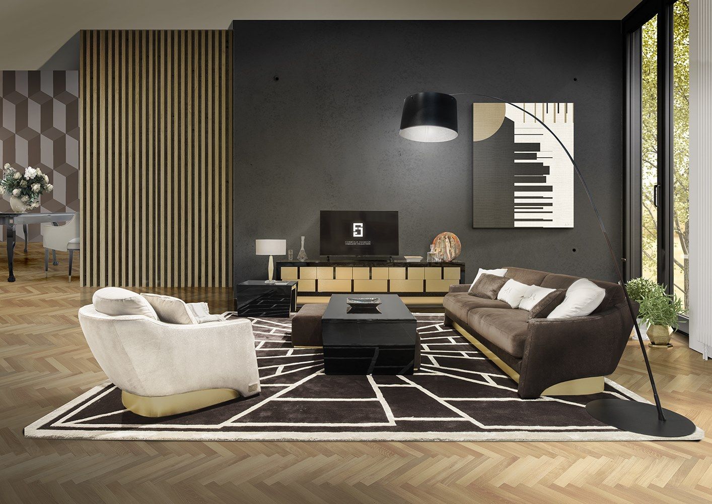 Бархатное кресло с подлокотниками Formitalia Muzio ARCH-00019387 - Вид №1