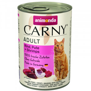ПР0045431 Корм для кошек Carny Adult говядина, индейка, креветки конс. 400г Animonda