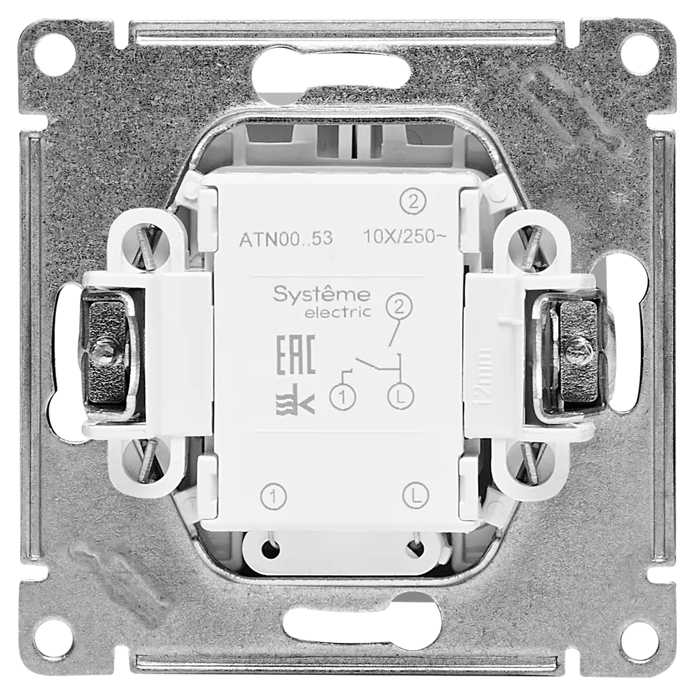 Выключатель встраиваемый Systeme Electric AtlasDesign 2 клавиши с подсветкой цвет алюминий STLM-2064068 - Вид №2
