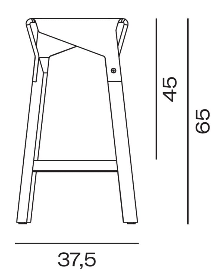 Высокий деревянный табурет с подставкой для ног Vergés Naoshima ARCH-00121766 - Вид №12
