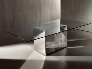 ACERBIS Прямоугольный стол из нержавеющей стали и стекла