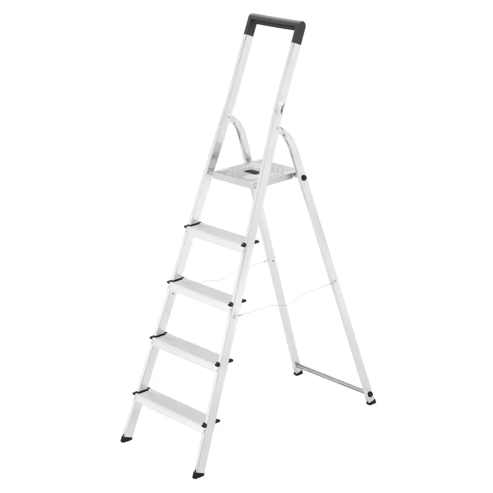 Стремянка алюминиевая Hailo 8140-500 5 ступеней, максимальная нагрузка 150 кг 84047229 STLM-2206656 