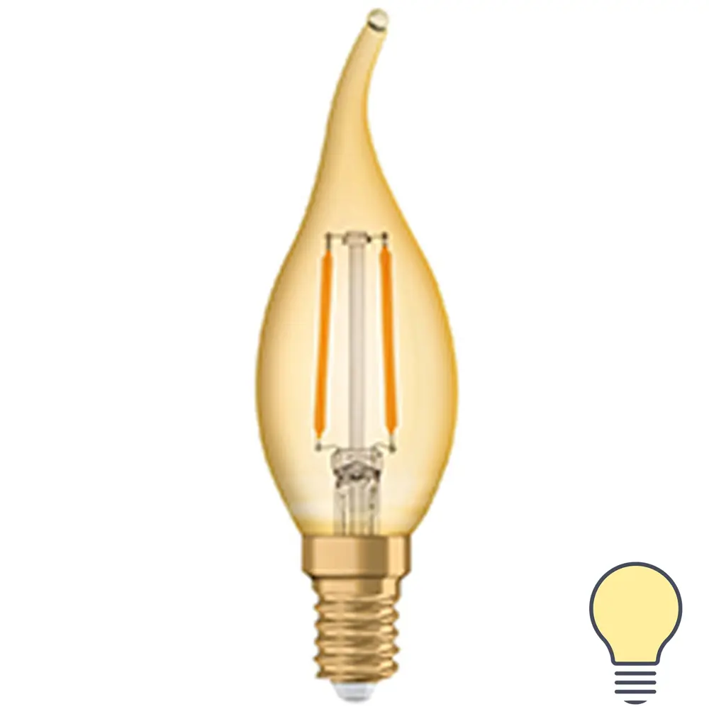 Свеча на ветру Osram филаментная E14 220-240 В 2.5 Вт/824 220 Лм STLM-2187392