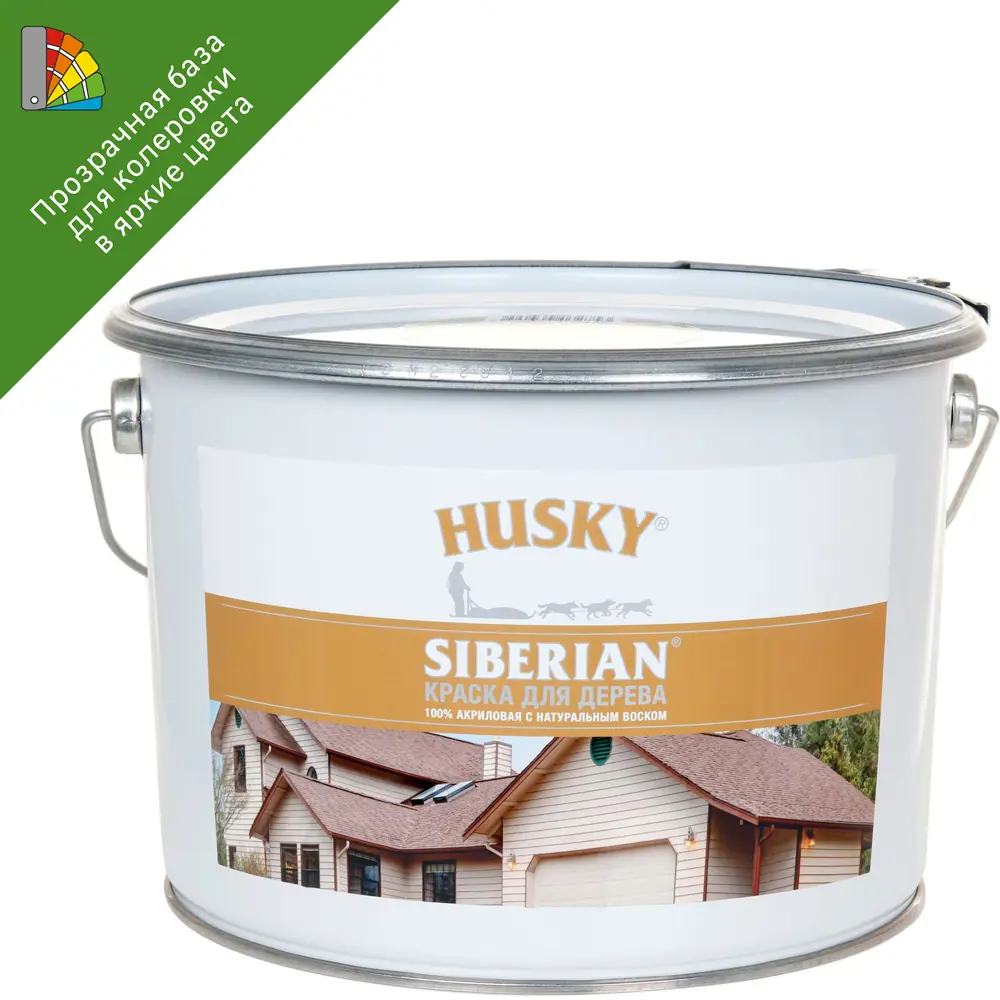 Краска Husky Siberian для дерева с воском - прозрачная база С 9 л 84391899 STLM-0049096