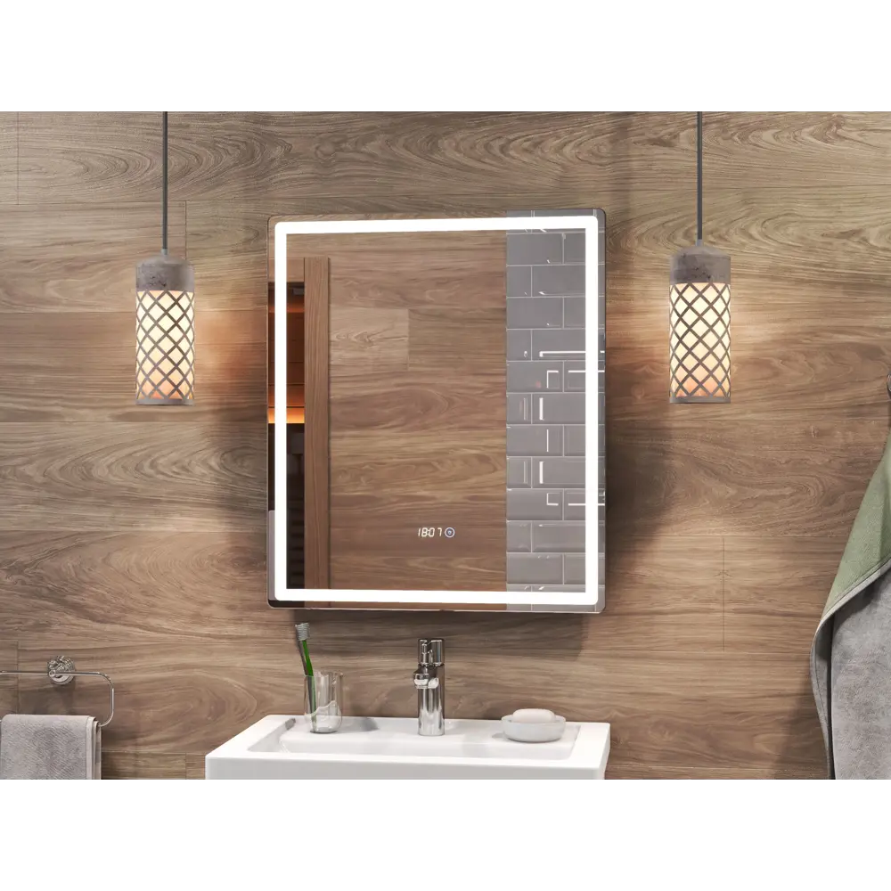 Зеркало Vigo Level Comfort с часами и сенсорной подсветкой 60×70 см 89359097 STLM-1420480 - Вид №7