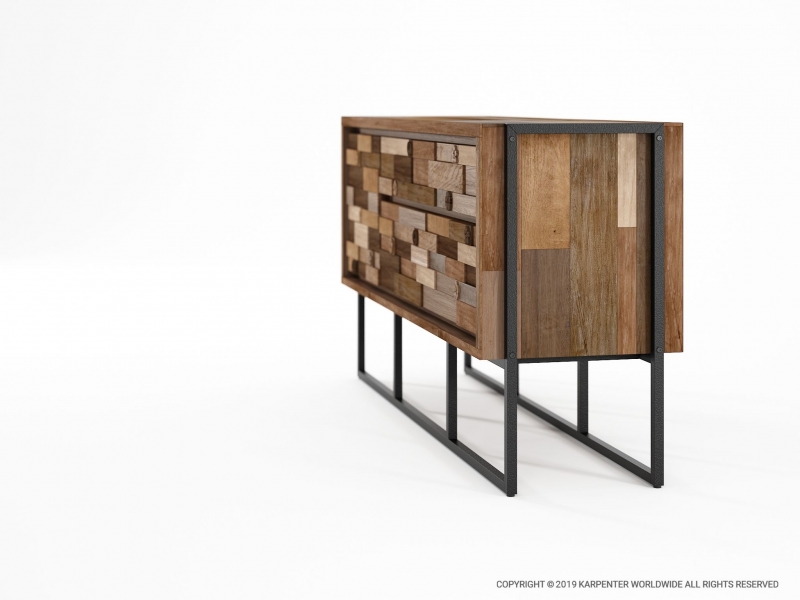 476_1180 Комод с 2 ящиками и дверца Karpenter Carv'n in Black  - Вид №2
