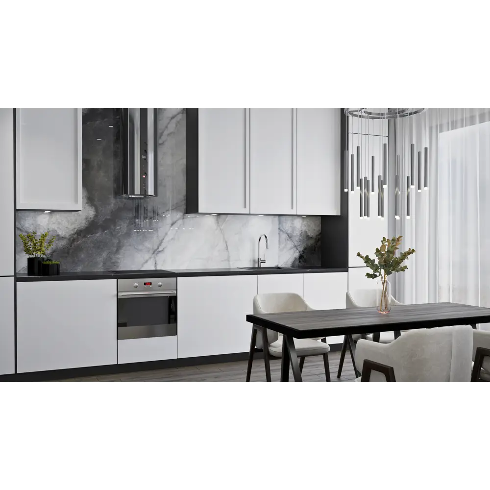 Стеновая панель Onyx Silver 300x0.4x60 см АКП цвет серый ALUMOART STLM-2164304 - Вид №2