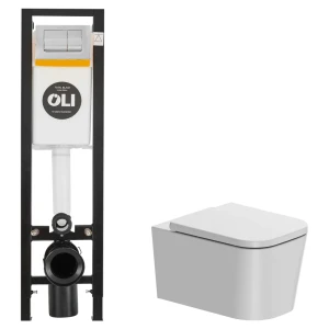 Комплект инсталляции Oli Quadra с безободковым унитазом AM.PM Moxie