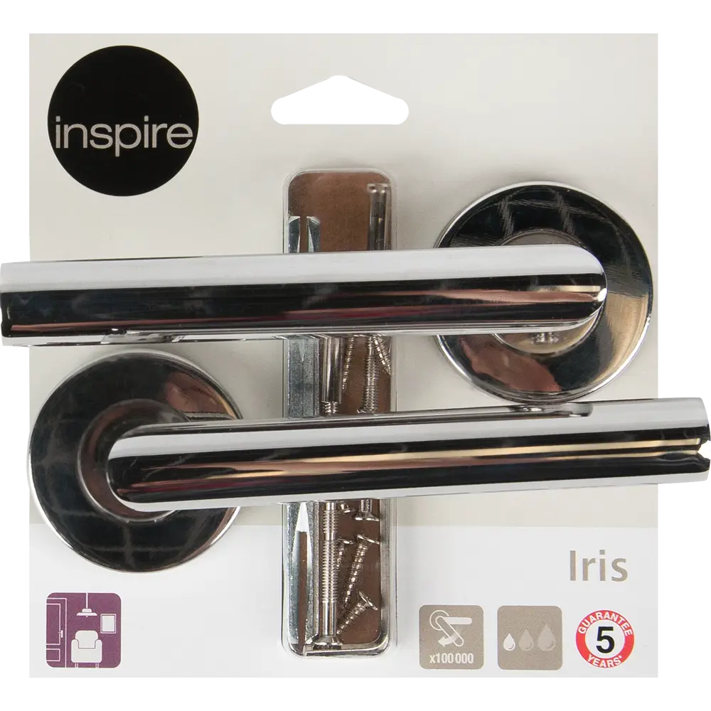 Дверные ручки Inspire Iris сталь без запирания цвет хром STLM-2153663 - Вид №4
