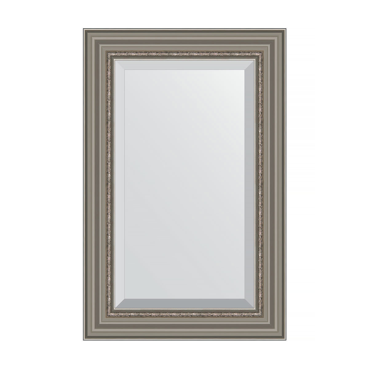 90311673 Зеркало с фацетом в багетной раме римское серебро 88 мм 56х86 см BY 1237 EXCLUSIVE STLM-0178687 EVOFORM