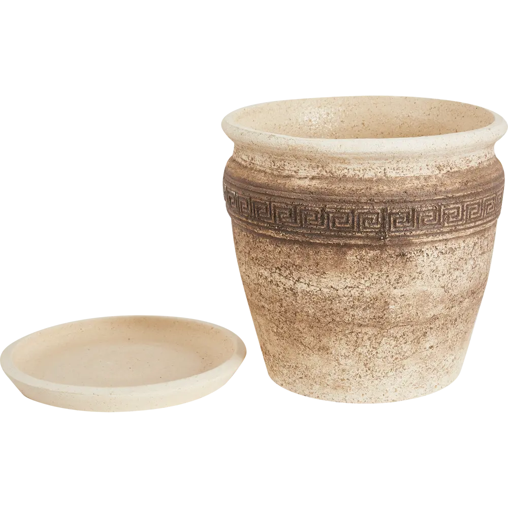Горшок цветочный Nina Glass Аттика ø34 h33 см v18 л шамотная глина бежевый 12964501 STLM-2170513 Santreyd - Вид №3
