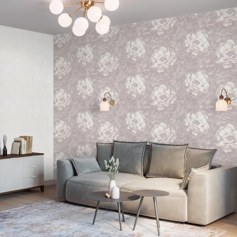 Флизелиновые обои Palitra Life Valencia в нежном бежевом тоне 89373856 STLM-1416606 - Вид №4