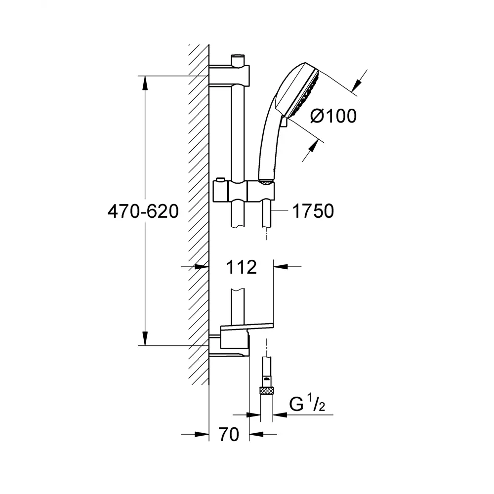 Душевой гарнитур Grohe Vitalio Comfort 3 режима цвет хром Vitalio Comfrot STLM-2069068 - Вид №8
