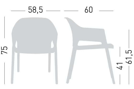 Штабелируемый стул из инженерного пластика с подлокотниками GABER Minush ARCH-00152645 - Вид №3