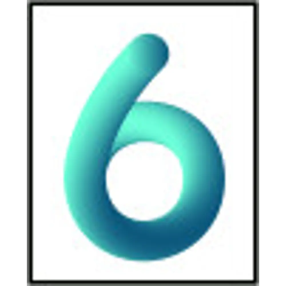 Цифра «6» самоклеящаяся 50x40 мм пенополиэтилен цвет глянцевый белый DUCKANDDOG STLM-2180478