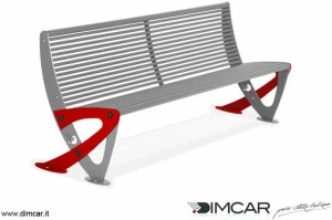 DIMCAR Металлическая скамейка в современном стиле со спинкой Elite 1137