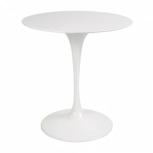 Обеденный стол круглый белый глянцевый 70 см Eero Saarinen Style Tulip Table SOHO DESIGN TULIP 131559 Белый