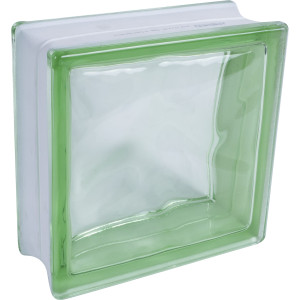 Стеклоблок Богема Волна окрашенный в массе цвет зелёный SEVES BASIC