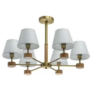 Люстра потолочная «Форест», 6 ламп, 12 м², цвет золото