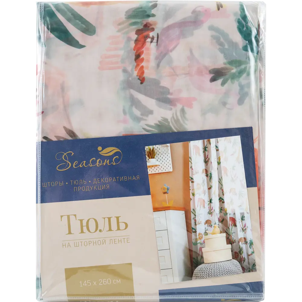 Тюль на ленте Африка 145x260 см цвет белый SEASONS STLM-2101742 - Вид №5
