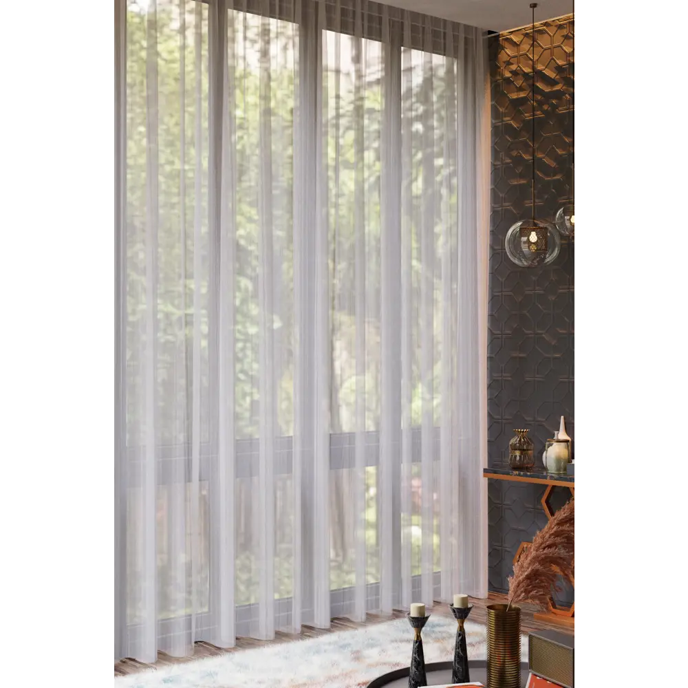 Тюль на ленте 250x280 см полосы цвет белый GARDEN STLM-2138932