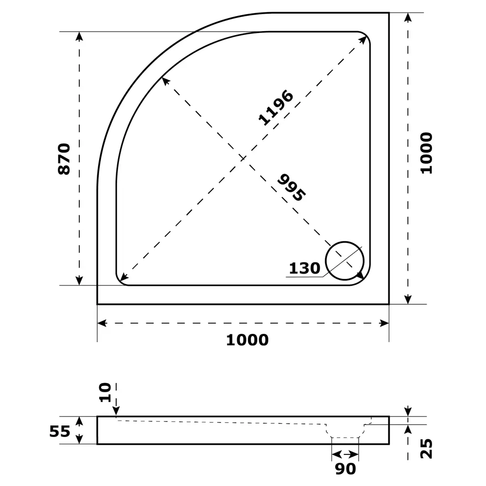 Душевой поддон SENSEA Slim угловой акриловый 100×100 см 82677817 STLM-0033835 - Вид №2