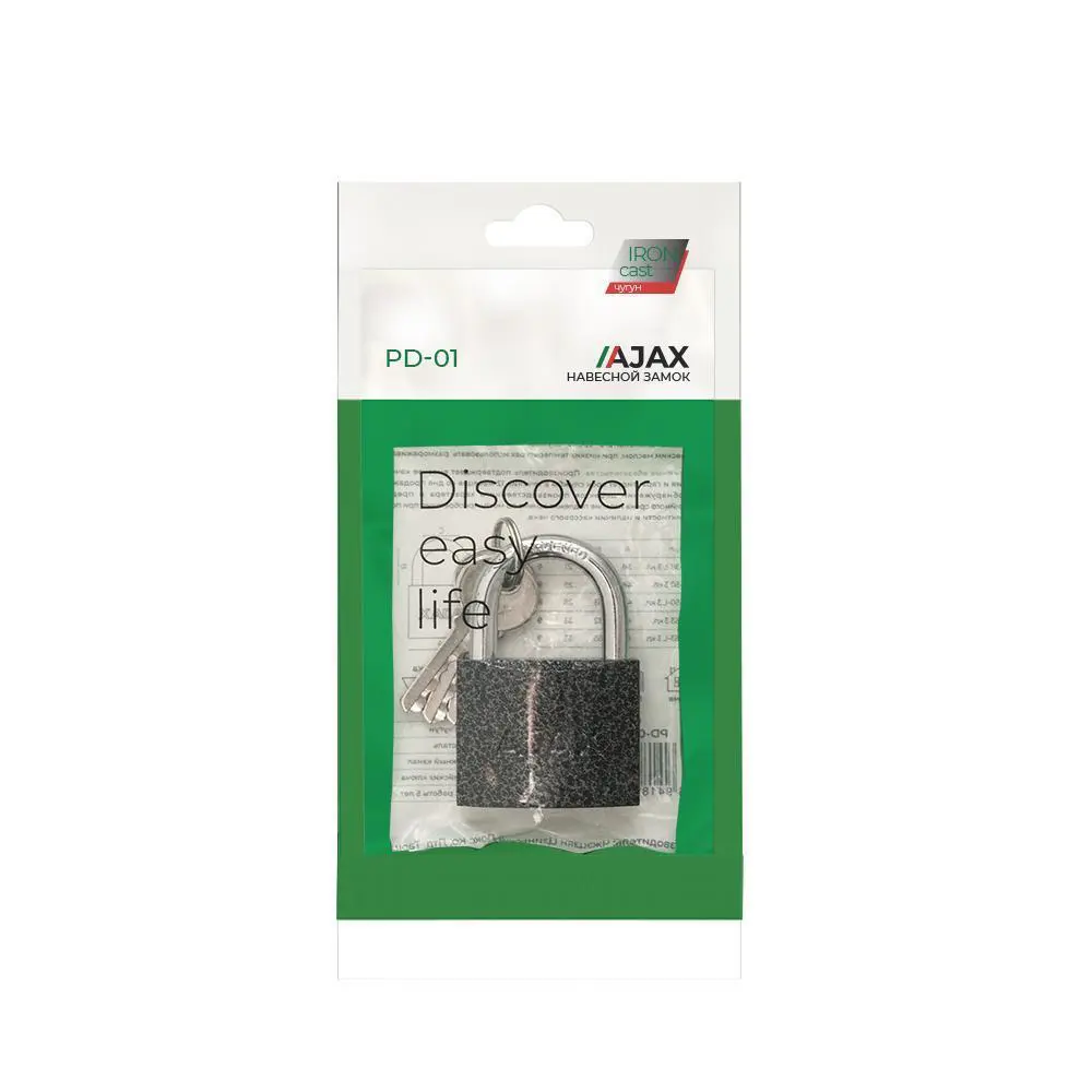 Замок навесной Ajax PD-0138 33x20.5 мм чугун STLM-2065986 - Вид №1