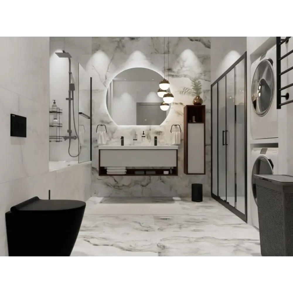 AM.PM Stern — подвесной шкаф для ванной с полкой 110x30 см в цвете орех 87021102 STLM-0072801 - Вид №8