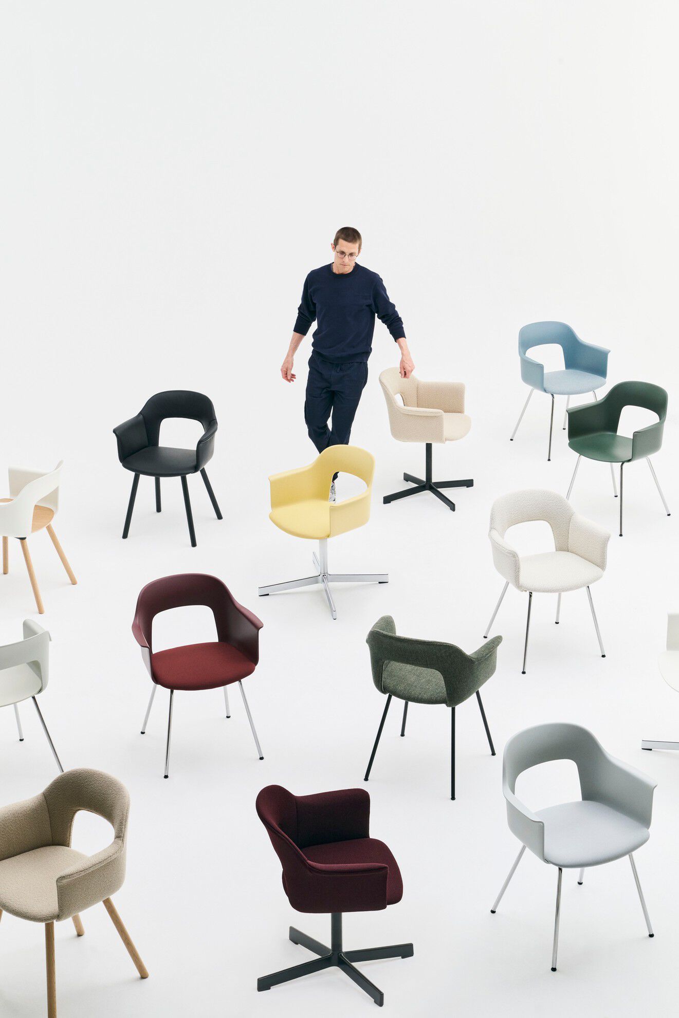 Мягкое кресло с открытой спинкой с подлокотниками Hay макет ARCH-00068393 - Вид №16