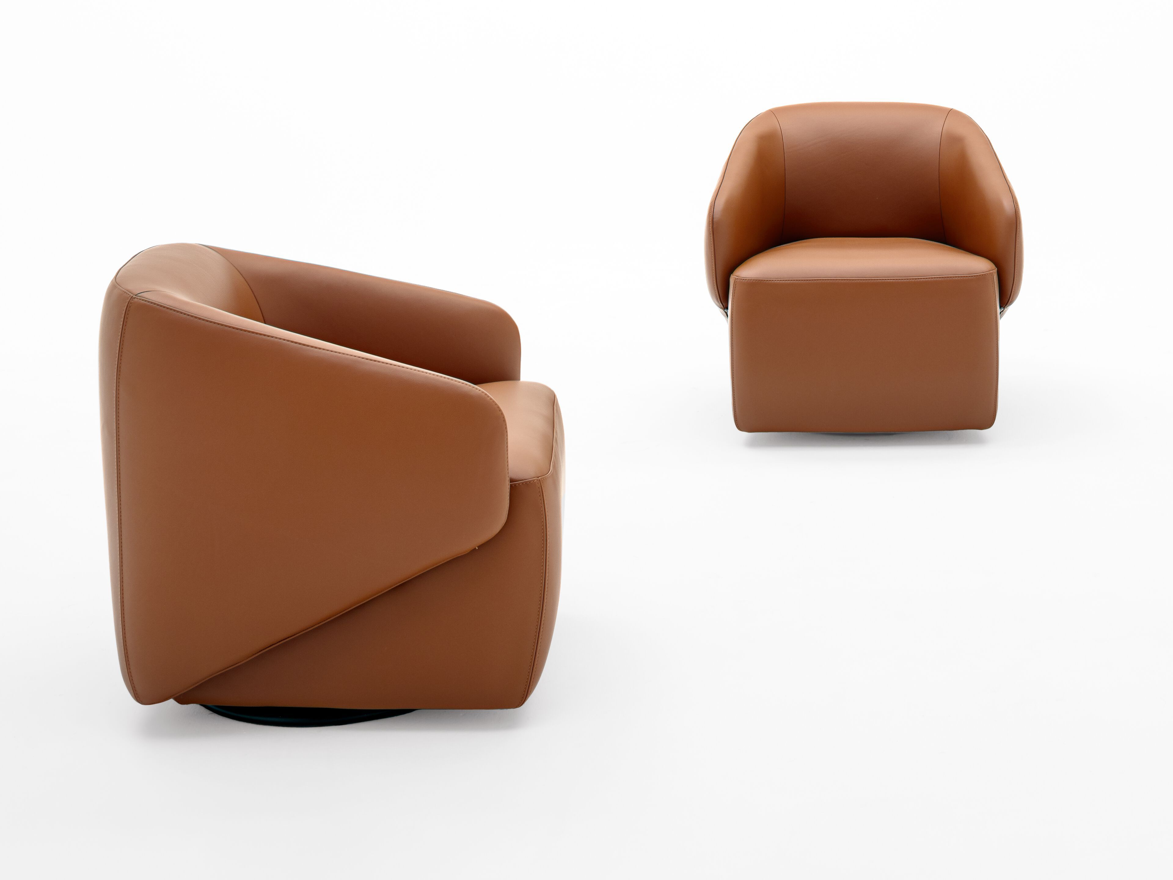 Кожаное вращающееся кресло с подлокотниками AERRE ITALIA DIXI ARCH-00107660