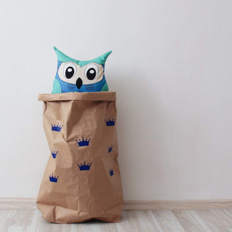 Эко-мешок для игрушек Small Crowns из крафт бумаги VAMVIGVAM  282004 Белый;бежевый Santreyd  - Вид №1
