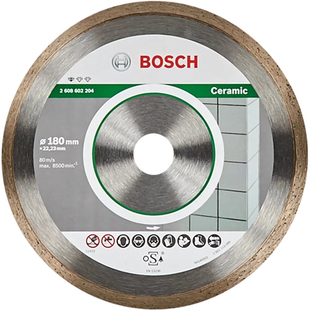 Диск алмазный по керамике Bosch Standard for Ceramic 2608602204 сплошной 180x22.2x1.6 мм BOSCH PROFESSIONAL STLM-2061528