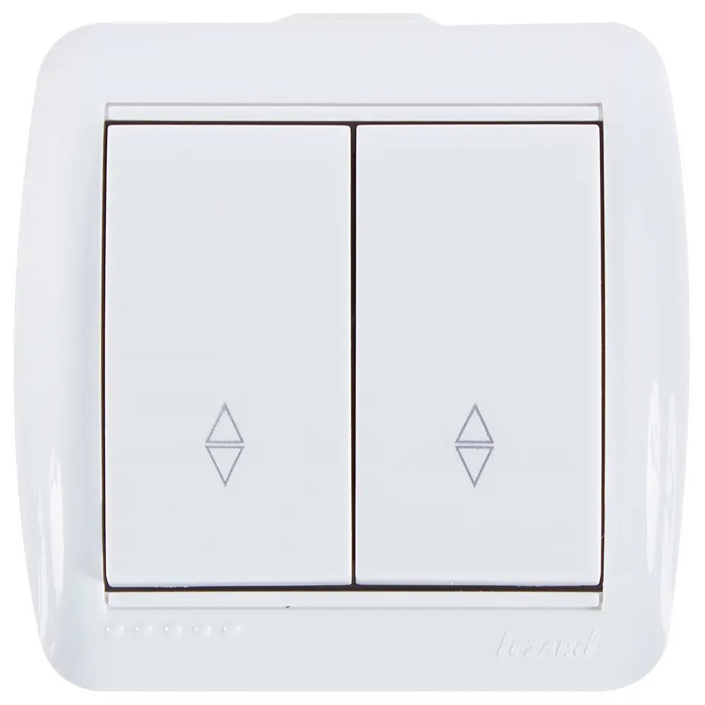 Выключатель проходной накладной Lezard Nata 2 клавиши, цвет серый STLM-2082606