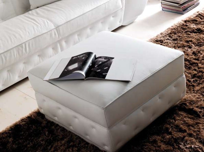 Кожаный пуф CorteZari Zoe Silver ARCH-00139388