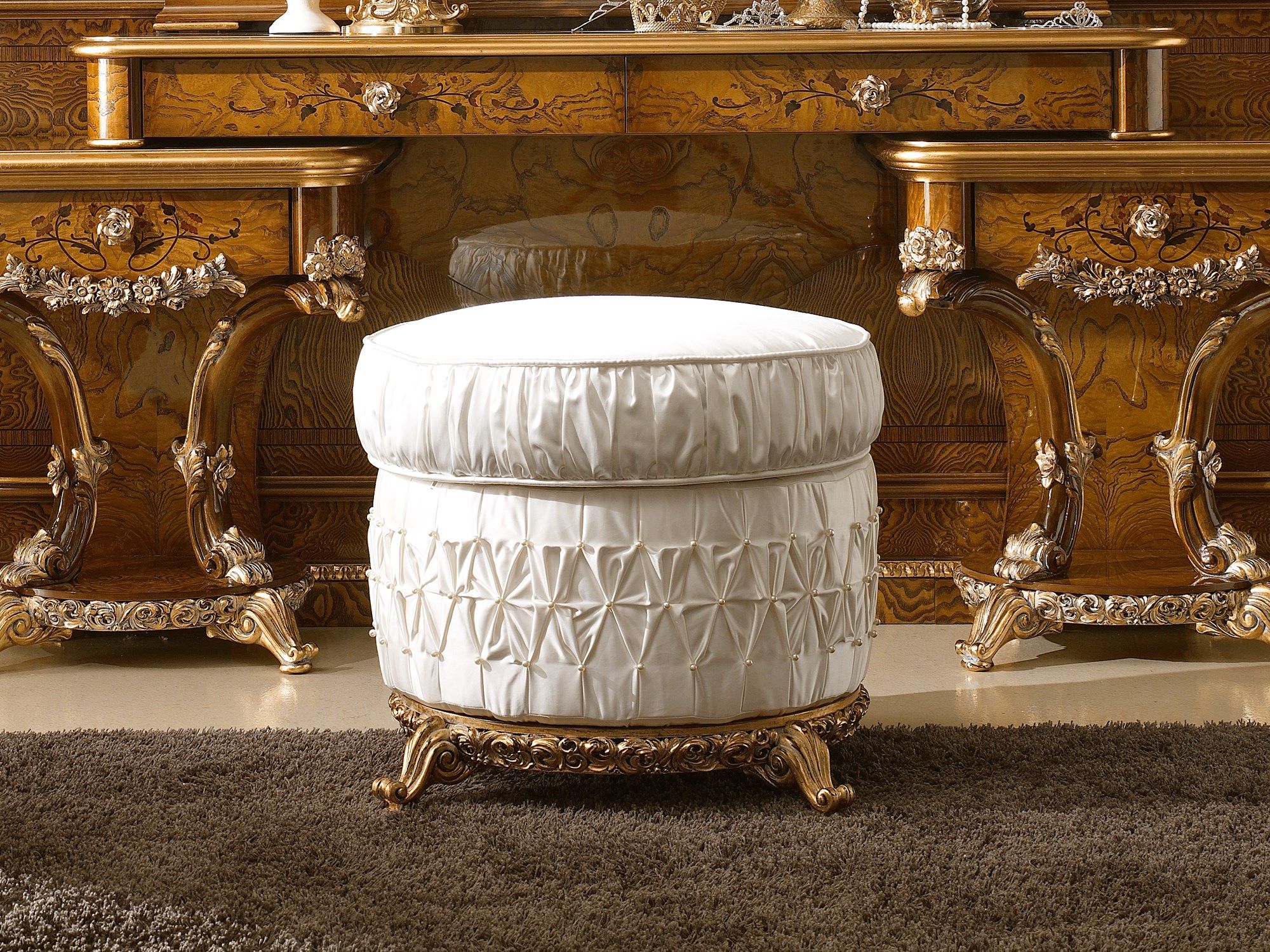 Круглый пуф из ткани A.R. Arredamenti водолазка ARCH-00058489 - Вид №1