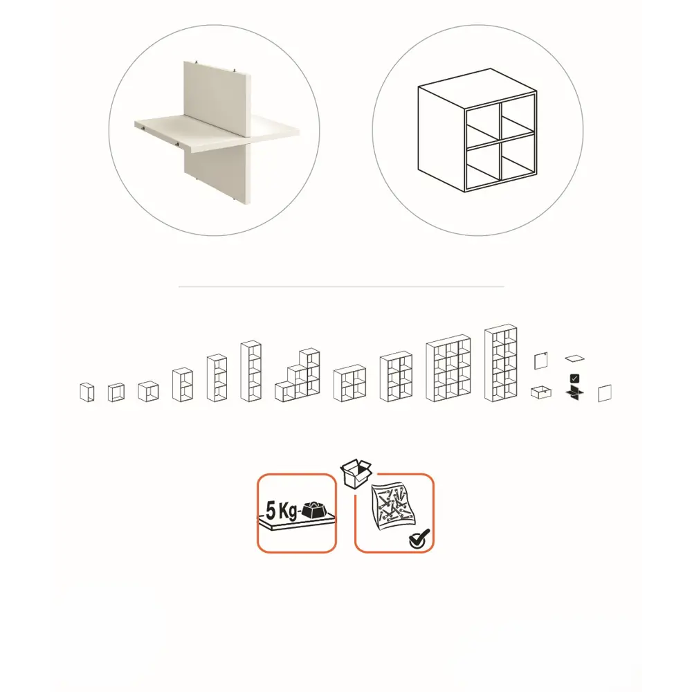 Вставка крестовая для стеллажа KONSENSA Руан 32.7x31.5 см ЛДСП цвет белый STLM-2102234 - Вид №11