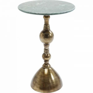 Приставной столик круглый зеленый с металлической фигурной ножкой Marible KARE MARBLE 323033 Зеленый