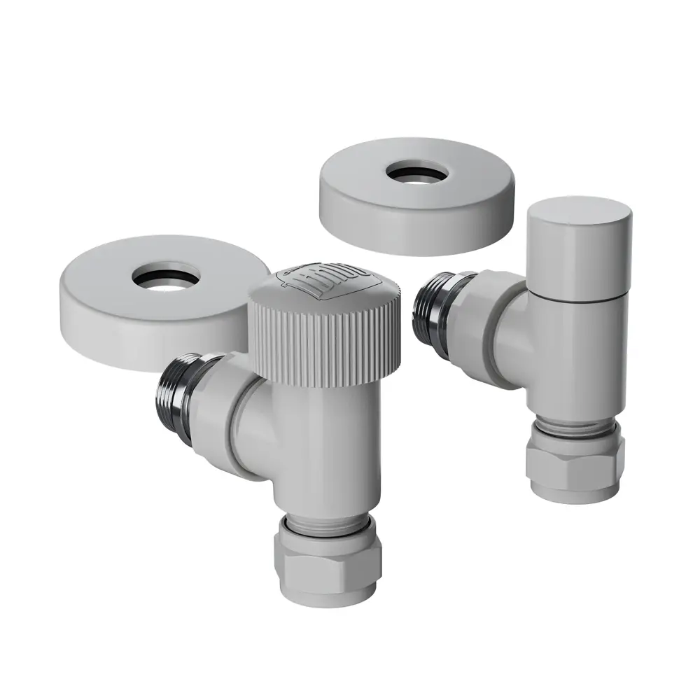 Термостатический комплект для радиатора угловой Royal Thermo Design Pro 1/2" латунь цвет белый STLM-2030624 - Вид №1