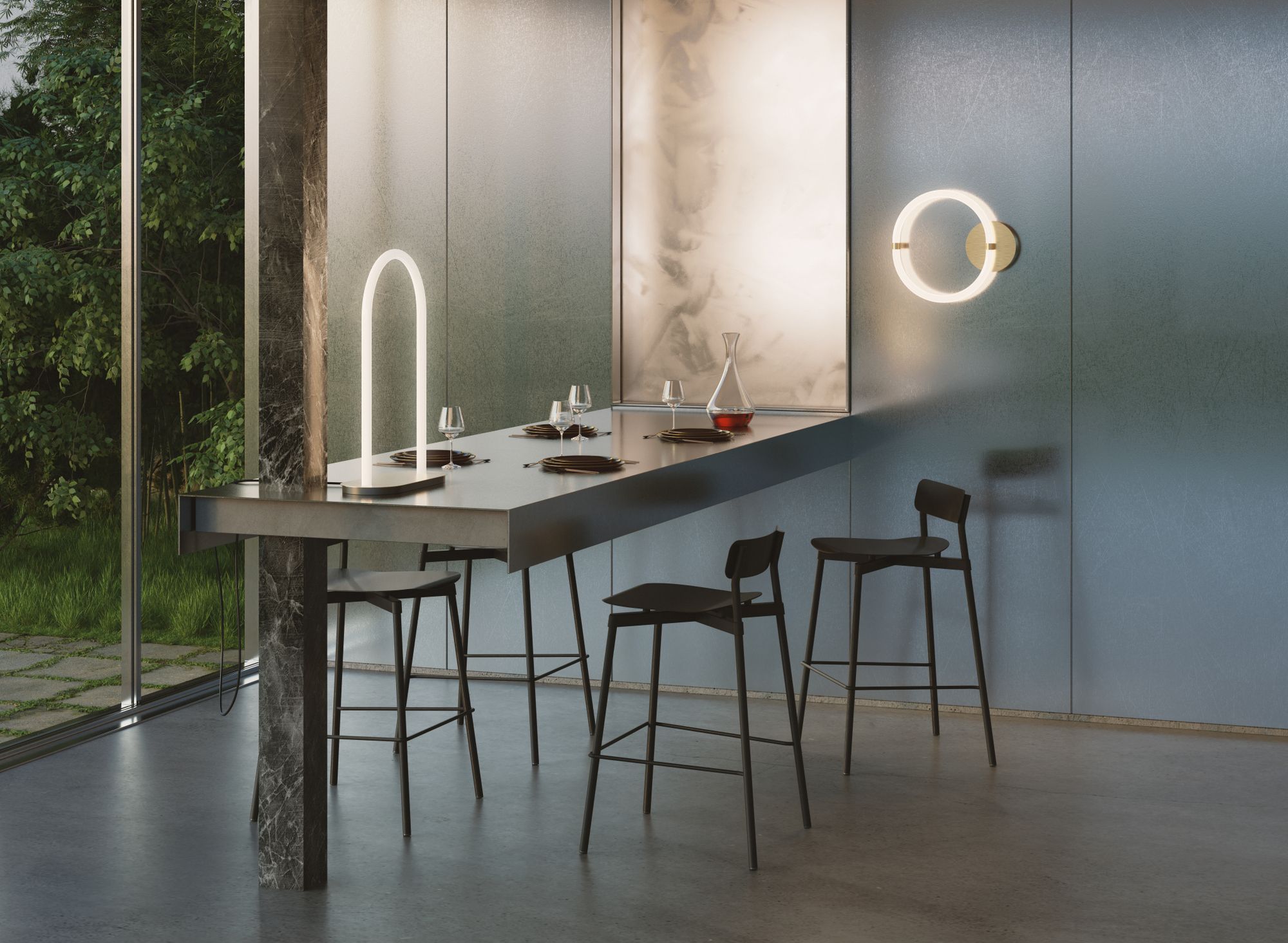 Светодиодный настенный светильник из латуни и поликарбоната Petite Friture Невидимая ARCH-00036500 - Вид №1