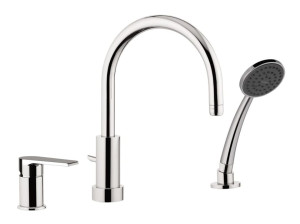 Набор для ванны с 3 отверстиями из хромированной латуни с ручным душем
