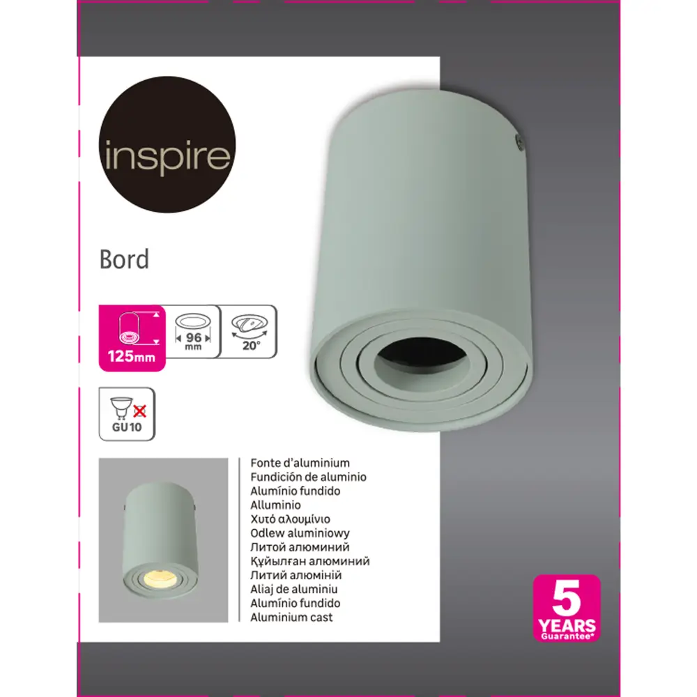 Спот Inspire Bord 1 лампа 10 м² цвет белый STLM-2196343 - Вид №2