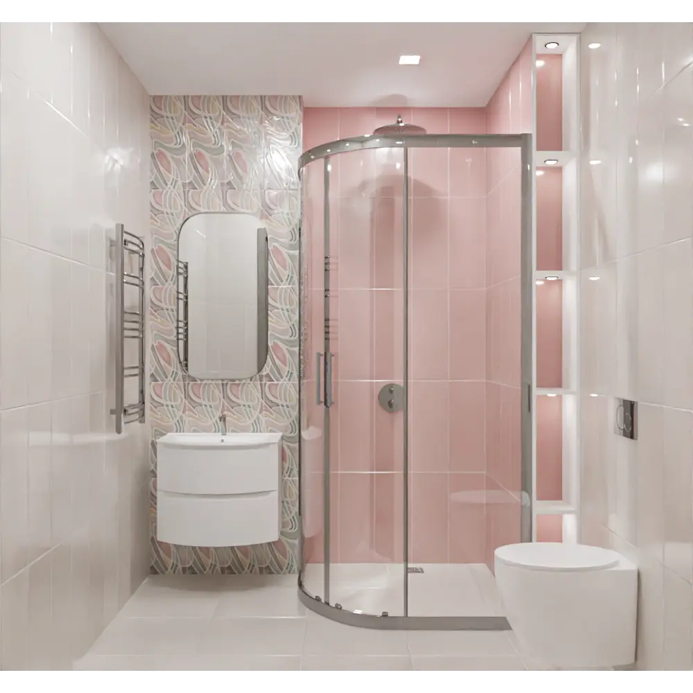 Настенная плитка Azori Brillo Rosa — розовый глянец для ванной 87972513 STLM-1573616 - Вид №4